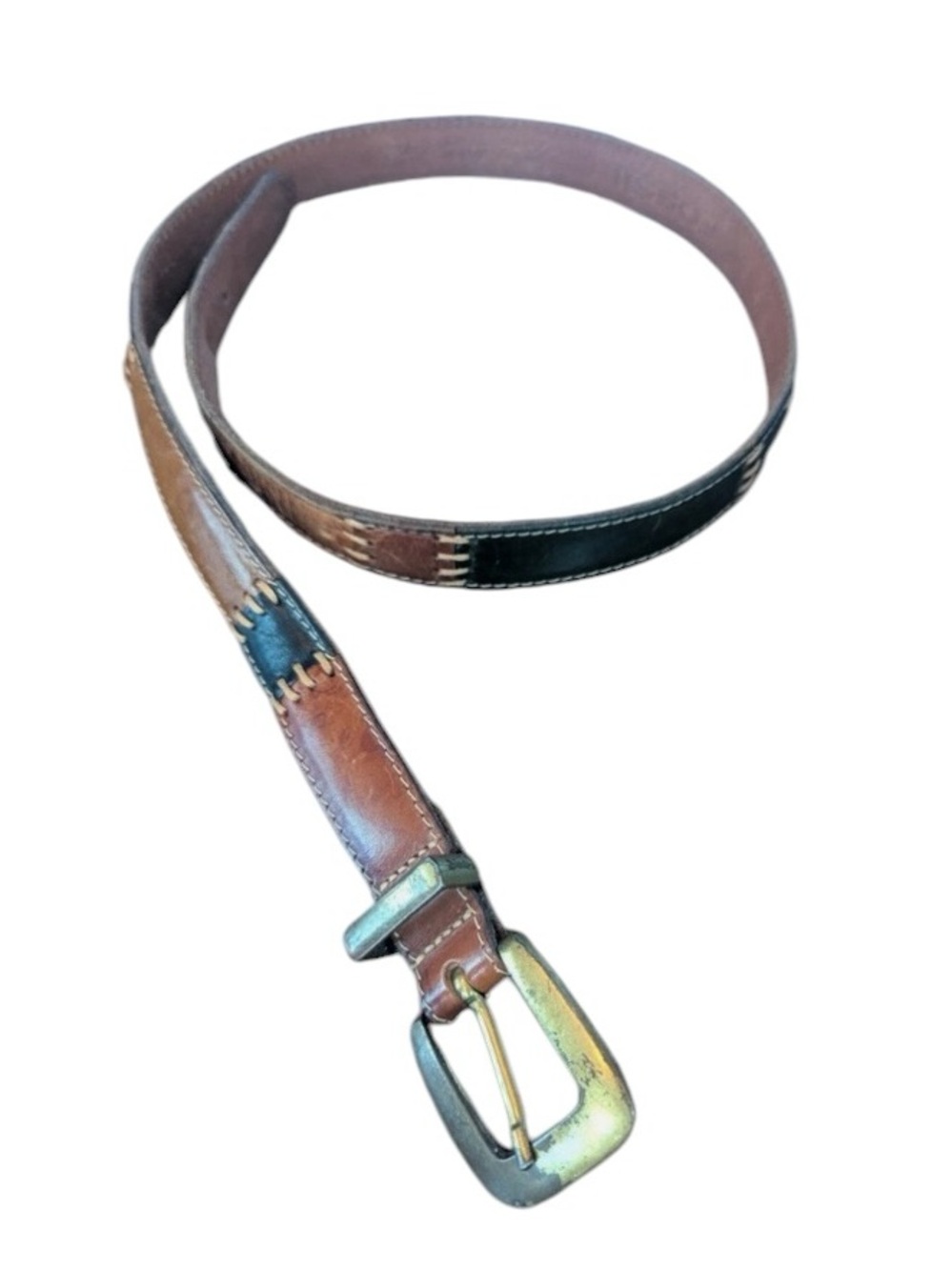 Vintage Fossil Leather Multicolor Belt M